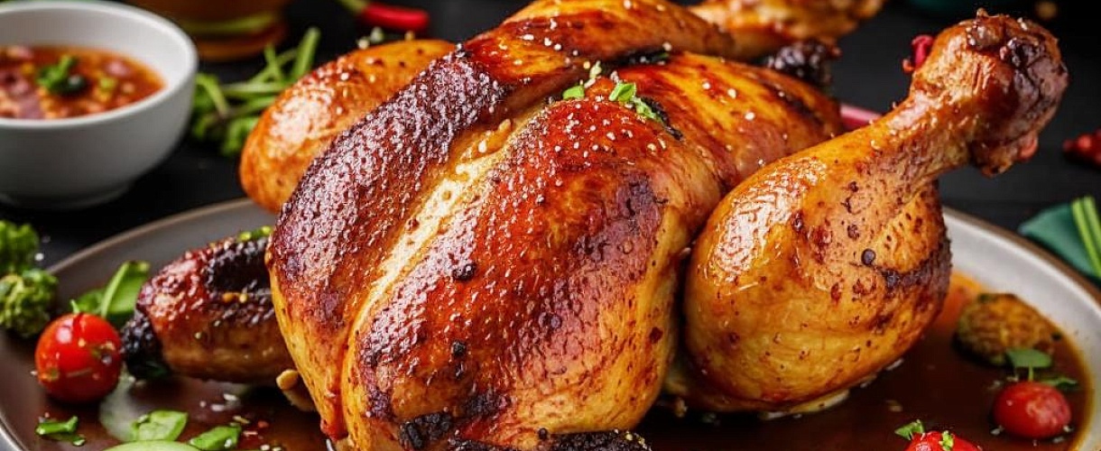Курица запеченная с аджикой