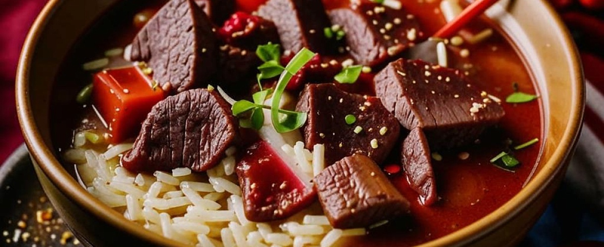 Ароматный Харчо с говядиной и рисом